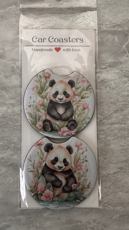 Panda Car Coaster Double Pack