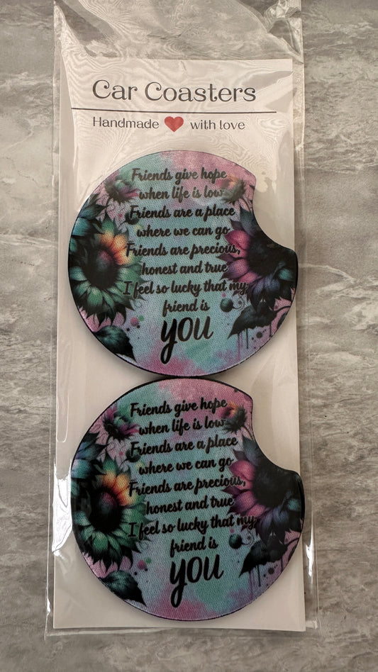 Friends Neoprene Car Coaster Double Pack